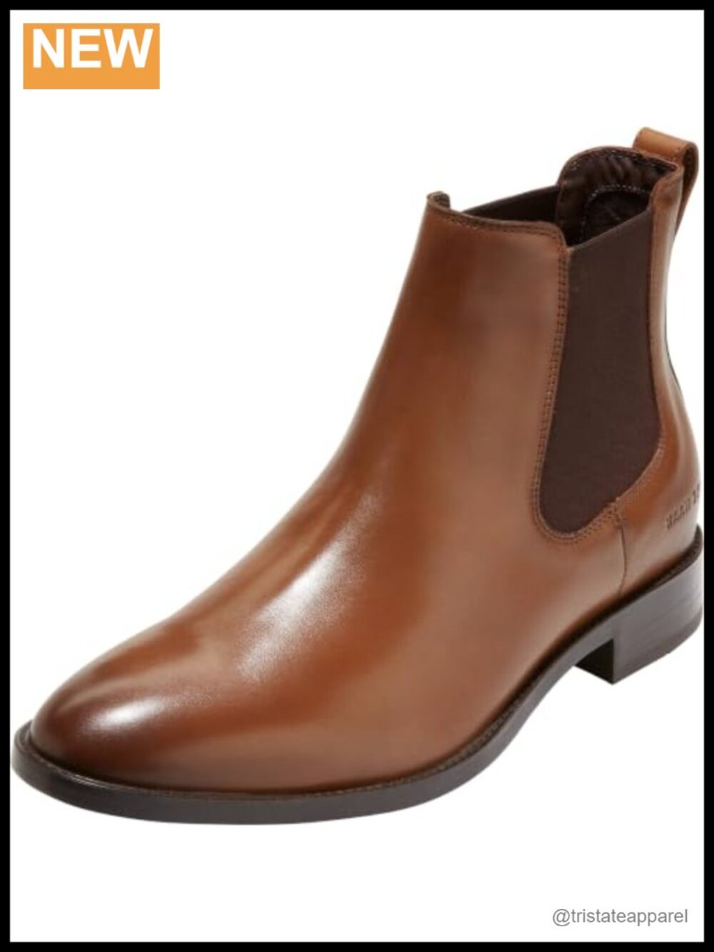 Men's Leather Chelsea Boot with Traction Outsole & Cushioned Insole